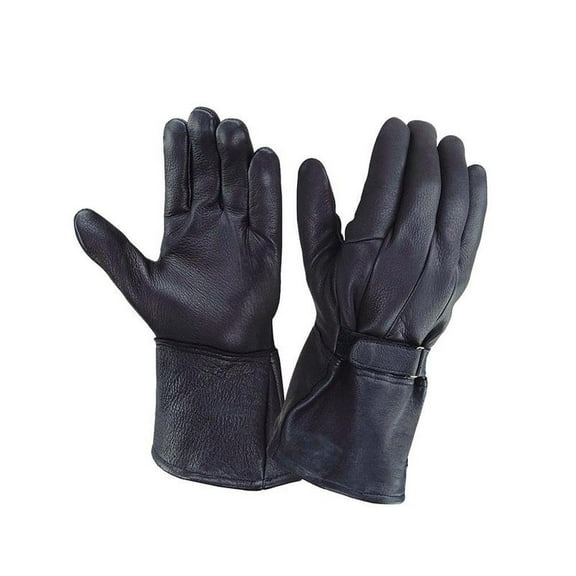 Men's Deerskin Leather Gauntlet Gloves,Black,Size - 4XK