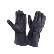 Mens Deerskin Leather Gauntlet Gloves,Black,Size - Medium