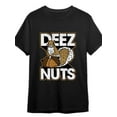 thumbnail image 1 of Men's "Deez Nuts" Graphic T-Shirt - Funny Black Cotton Tee with Squirrel Design, Short Sleeve, Crew Neck, Machine Washable, 1 of 5