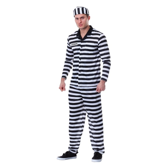 Men's Deluxe Button Down Jailbird Costume