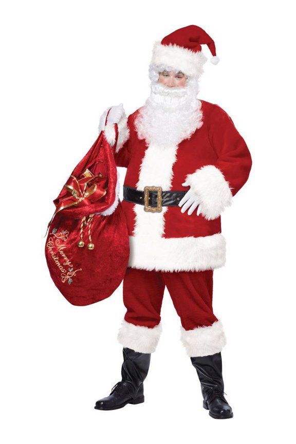 Men's Deluxe Standard Size Santa Suit Costume