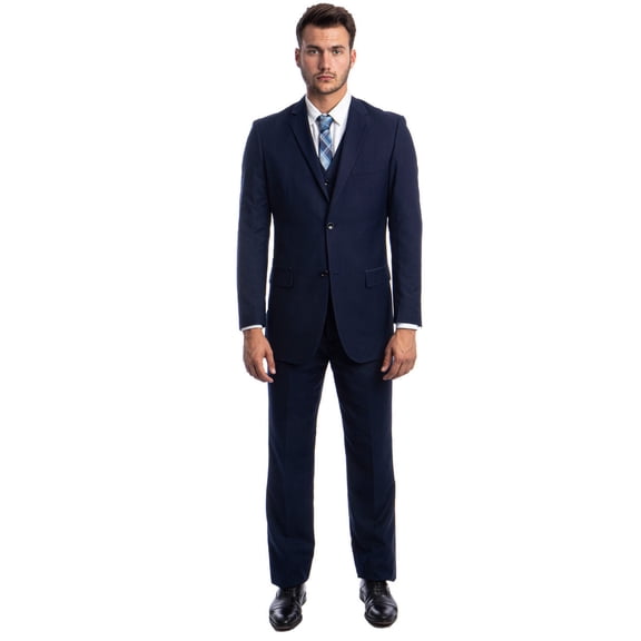 Men's Demantie Suits Blue Vested Suit Size 36 Short
