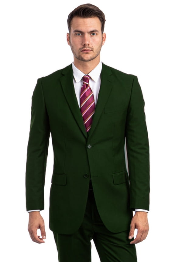 Men's Demantie Suits Dark Green Modern Fit Suit Size 40 Long