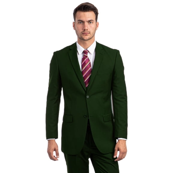 Men's Demantie Suits Dark Green Modern Fit Suit Size 42 Short