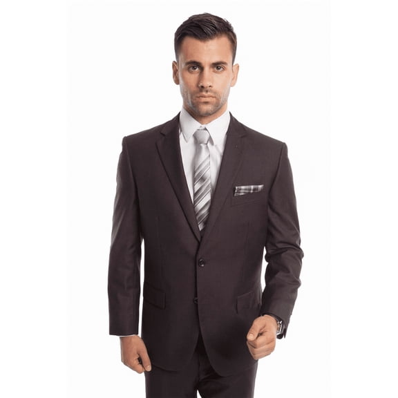 Men's Demantie Suits Modern Fit Business Suit Charcoal Grey Dark Size 54 Regular