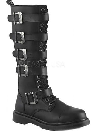 Shin high top combat boots