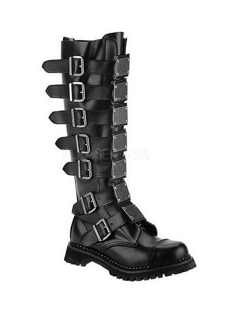 Demonia Men's Reaper 30 Leather Boots with Steel Toe, Adjustable