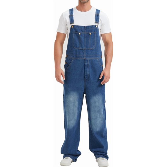Men's Denim Bib Overall, Mens Classic Workwear with Pockets