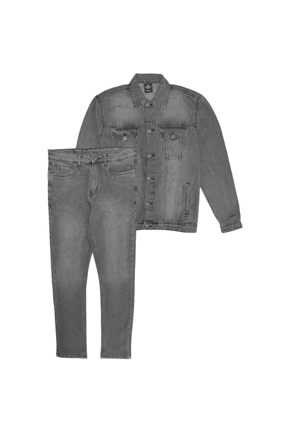 Men's Denim Classic Jean Suit 2-Piece Outfit Jacket & Pants