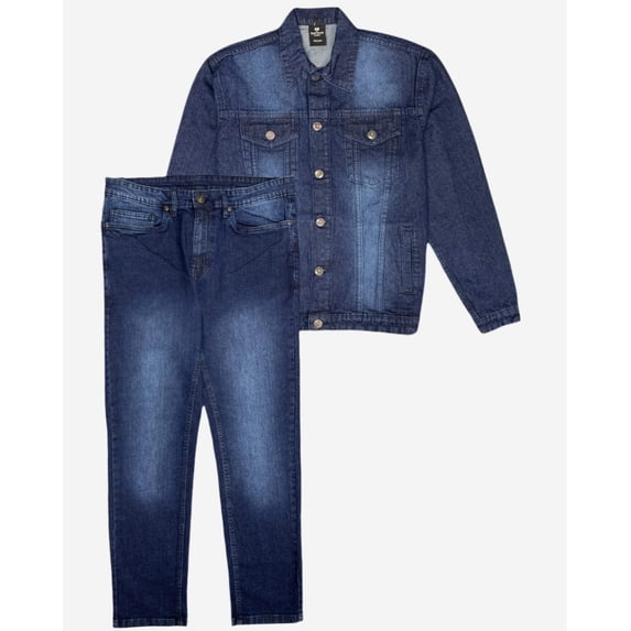 Men's Denim Classic Jean Suit 2-Piece Outfit Jacket & Pants