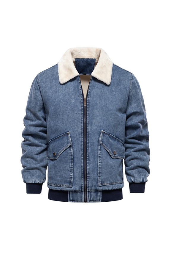Men's Denim Jacket Autumn Winter Casual Washed Lightweight Comfortable Stylish Outerwear for Daily Wear