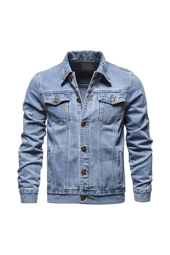 Men's Denim Jacket Coat Thicken Multi-Pocket Field Jacket Outwear Fleece Cargo Jacket Coated Denim Trucker Jean Coat