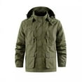 thumbnail image 1 of Men's Denim Jacket Style Winter Casual Utility Coat with Lapel Design for Daily Wear, 1 of 2