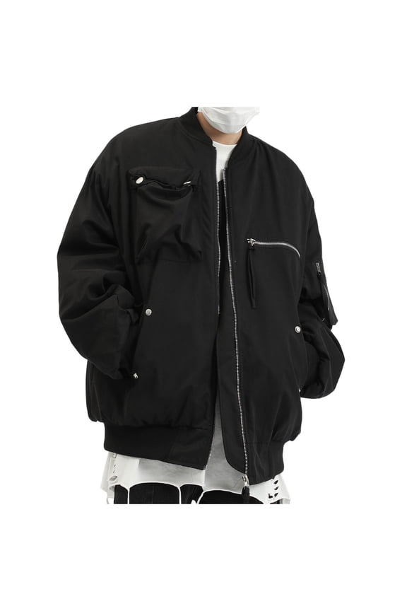 Men's Denim Jacket Winter Fashion High Street Baseball Style Casual Daily Wear Open Front Outerwear