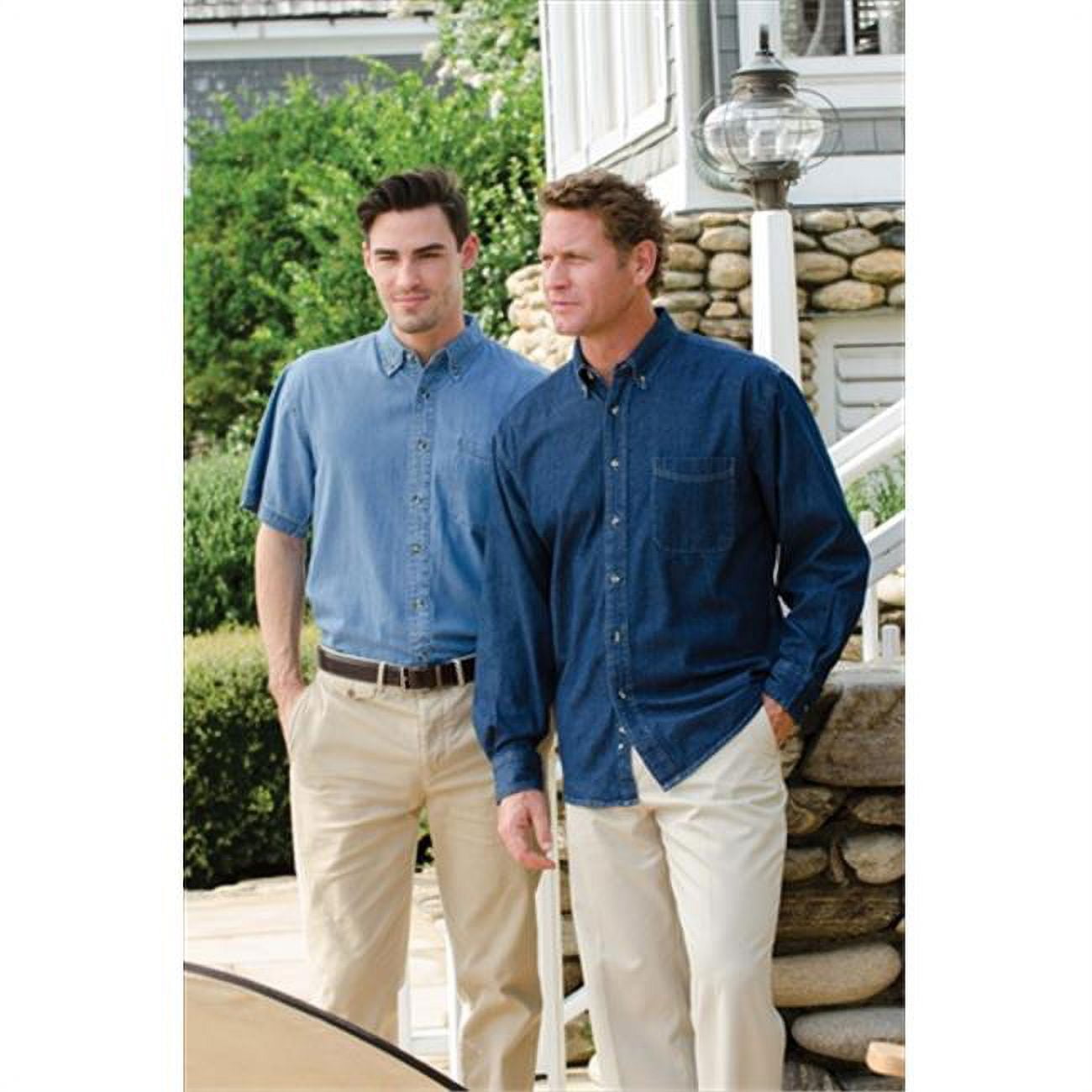 Men's Denim Long Sleeve Shirt - Walmart.com