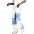 thumbnail image 1 of Men 's Denim Pants, Tie Dyeing Patterns Straight Legs Loose Long Jeans, 1 of 9