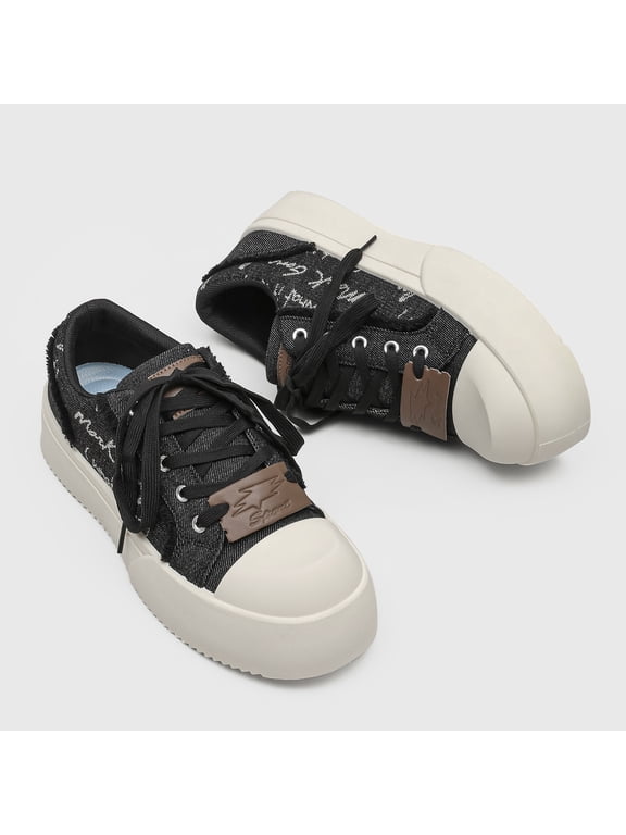 Men's Denim Platform Canvas Sneakers