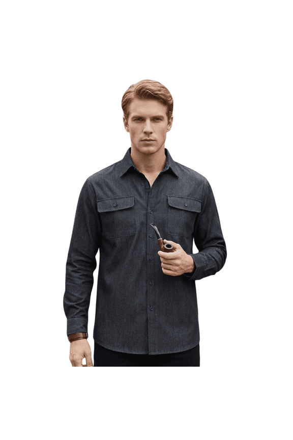 Men's Denim Shirt - Spring Summer New Arrival Fashion Sharp Male Tailoring, Streetwear Style Casual Comfortable Cowboy Shirt