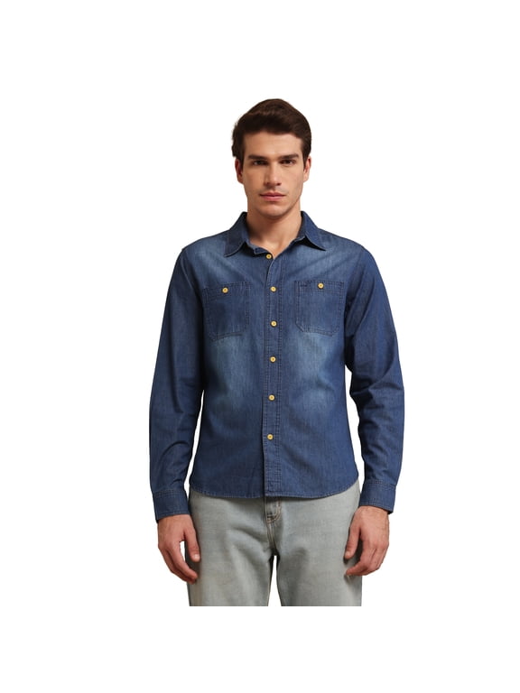 Men's Denim Shirt - Dark Indigo - S