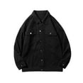 thumbnail image 1 of Men's Denim Trucker Jacket Loose Fit Vintage Washed Jean Trucker Coats with Pockets Oversized Denim Trucker Jean Jackets for Men Black XXXL, 1 of 4