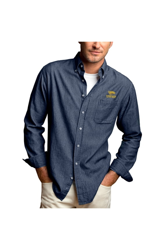 Men's Denim Wisconsin-Stevens Point Pointers Hudson Button-Down Long Sleeve Shirt