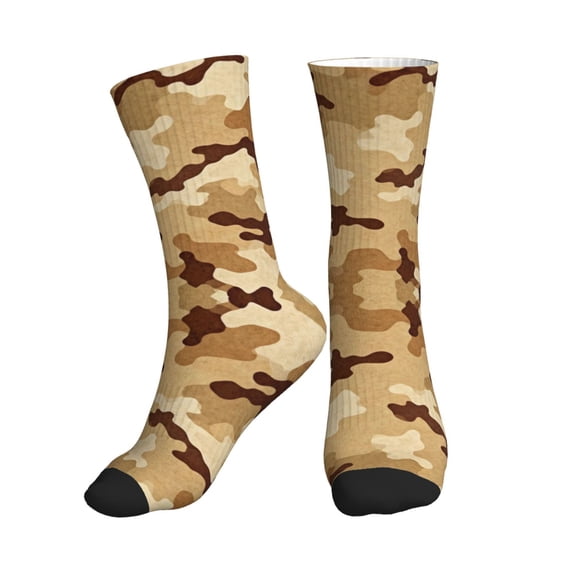 Men's Desert Camouflage Novelty Athletic Socks Women's Digital Printing Funky Patterned Crew Socks