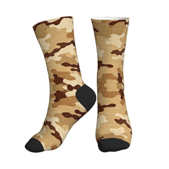 Men's Desert Camouflage Novelty Athletic Socks Women's Digital Printing Funky Patterned Crew Socks