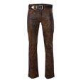thumbnail image 1 of Men's Designer Distressed Brown 5 pocket pant Genuine Leather Jeans SouthBeachLeather, 1 of 3