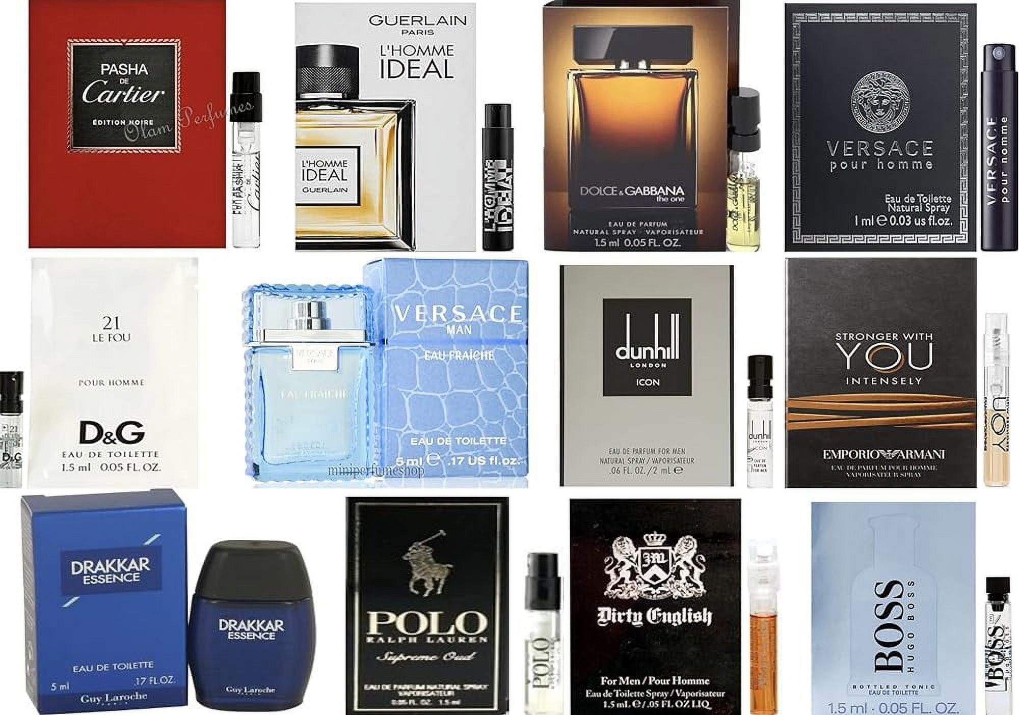 Men's Designer Fragrance Samples - 12Ct Vials - Walmart.com