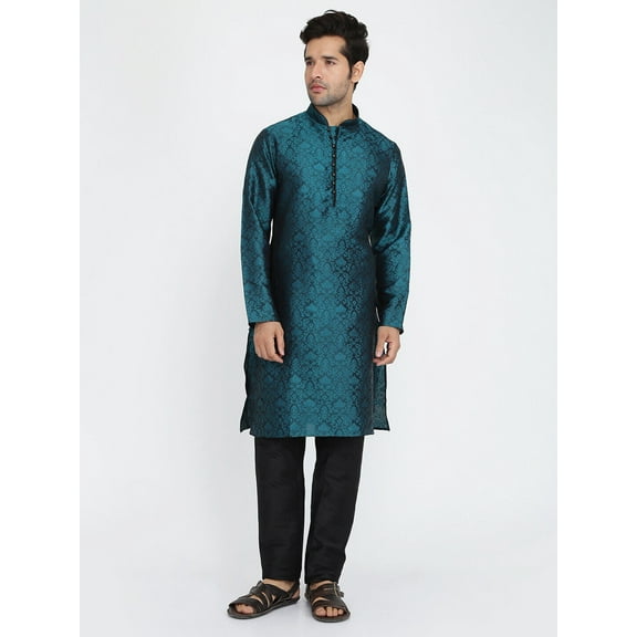 Men's Designer Jacquard Silk Jacquard Silk Sherwani Pajama Indian Kurta Pajamas Party Dress