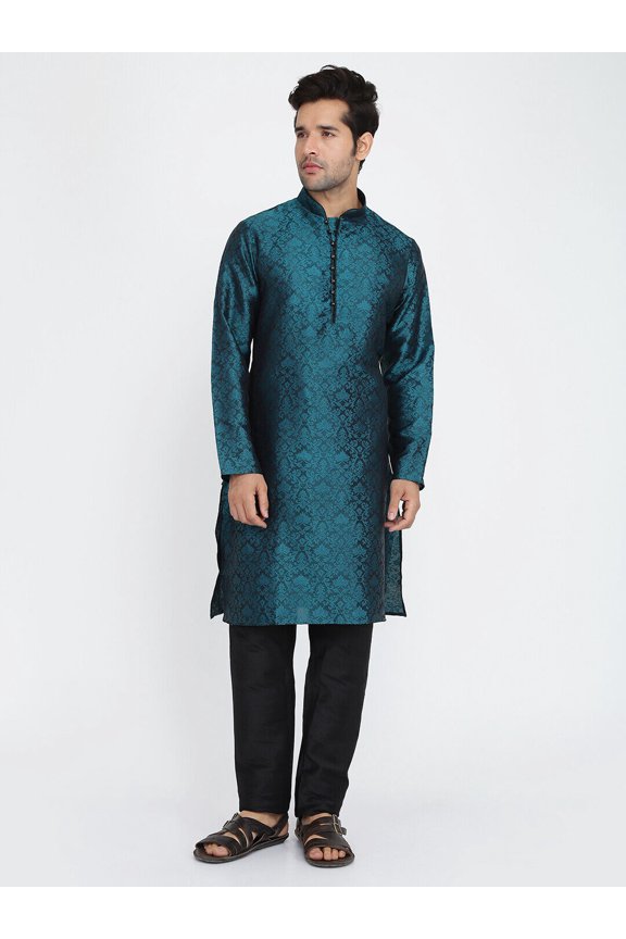 Men's Designer Jacquard Silk Jacquard Silk Sherwani Pajama Indian Kurta Pajamas Party Dress