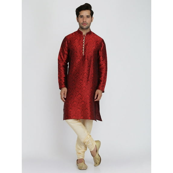 Men's Designer Jacquard Silk Jacquard Silk Sherwani Pajama Indian Kurta Pajamas Party Dress