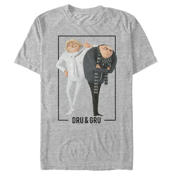 Men's Despicable Me 3 Dru and Gru Brothers Graphic Tee Athletic Heather Large