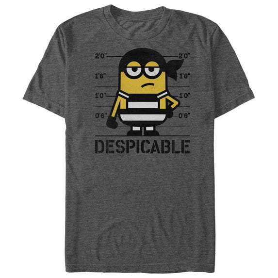 Men's Despicable Me 3 Minions Jailhouse Graphic Tee Charcoal Heather 5X Large