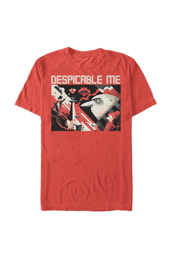 Men's Despicable Me 3 Modern Gru Scene Graphic Tee Red Small