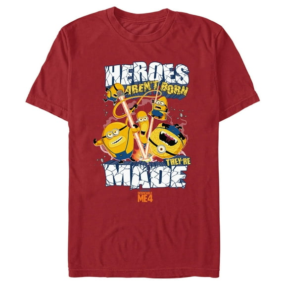 Men's Despicable Me 4 Mega Minions Heroes Aren't Born They're Made  Graphic T-Shirt