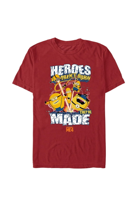 Men's Despicable Me 4 Mega Minions Heroes Aren't Born They're Made Graphic T-Shirt