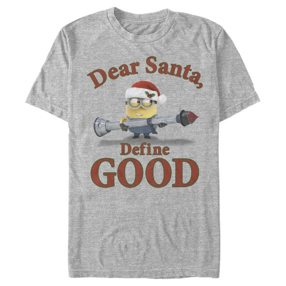 Men's Despicable Me Christmas Minions Dear Santa Graphic Tee Athletic Heather Large