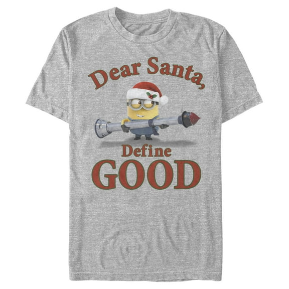 Men's Despicable Me Christmas Minions Dear Santa  Graphic Tee Athletic Heather X Large