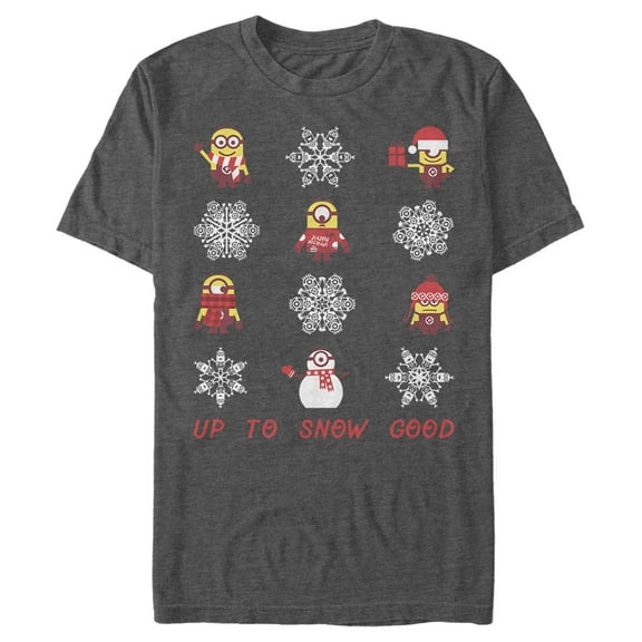 Men's Despicable Me Christmas Up to Snow Good  Graphic Tee Charcoal Heather 2X Large