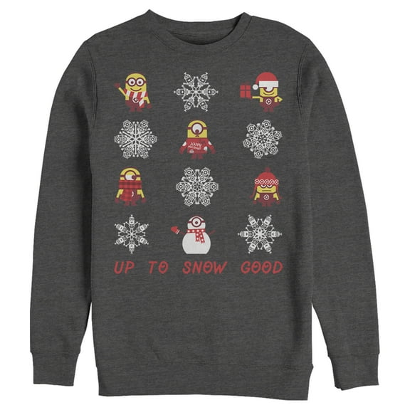 Men's Despicable Me Christmas Up to Snow Good Sweatshirt Charcoal Heather Small