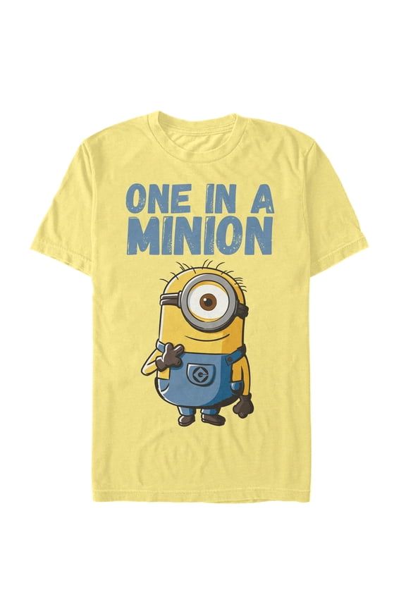 Men's Despicable Me Cute One in a Minion  Graphic Tee Banana X Large