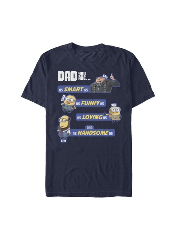 Men's Despicable Me Dad Best Qualities Graphic Tee Navy Blue Small