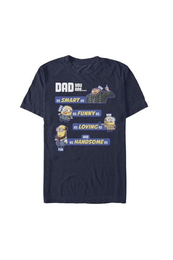 Men's Despicable Me Dad Best Qualities Graphic Tee Navy Blue Small
