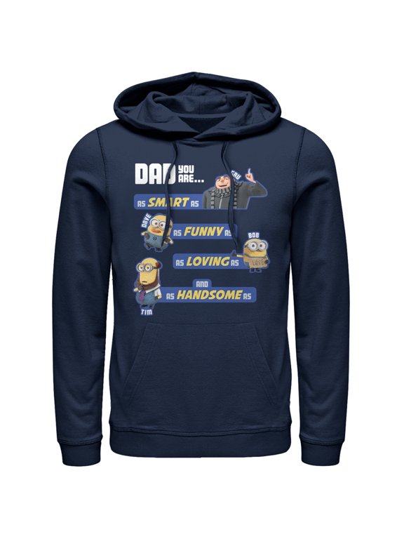Men's Despicable Me Dad Best Qualities Pull Over Hoodie Navy Blue Small