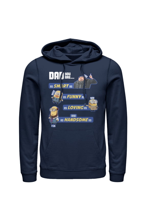 Men's Despicable Me Dad Best Qualities Pull Over Hoodie Navy Blue X Large