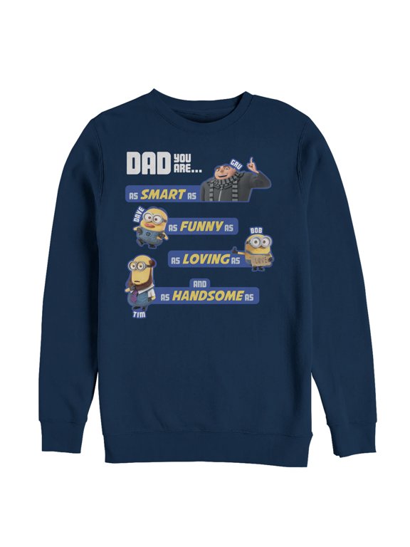 Men's Despicable Me Dad Best Qualities Sweatshirt Navy Blue 2X Large