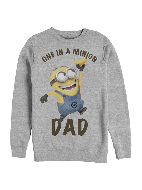 Men's Despicable Me Dave One in a Minion Dad Sweatshirt Athletic Heather X Large
