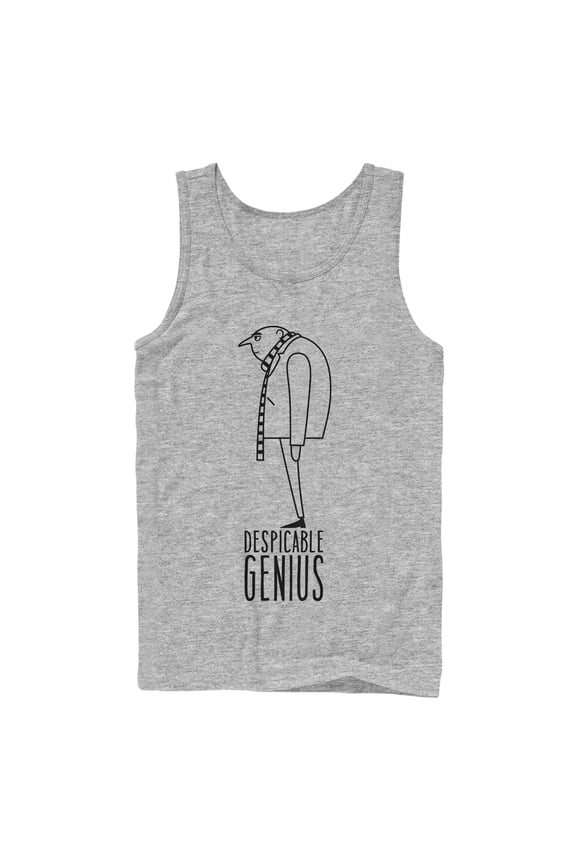 Men's Despicable Me Evil Genius Gru Profile Tank Top Athletic Heather Large
