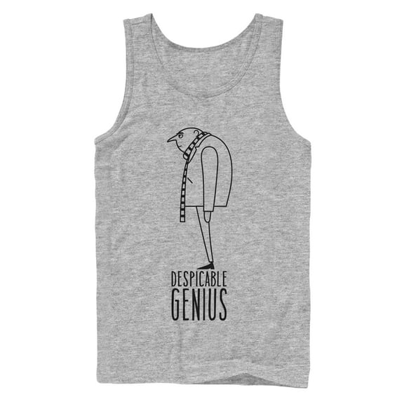 Men's Despicable Me Evil Genius Gru Profile Tank Top Athletic Heather X Large